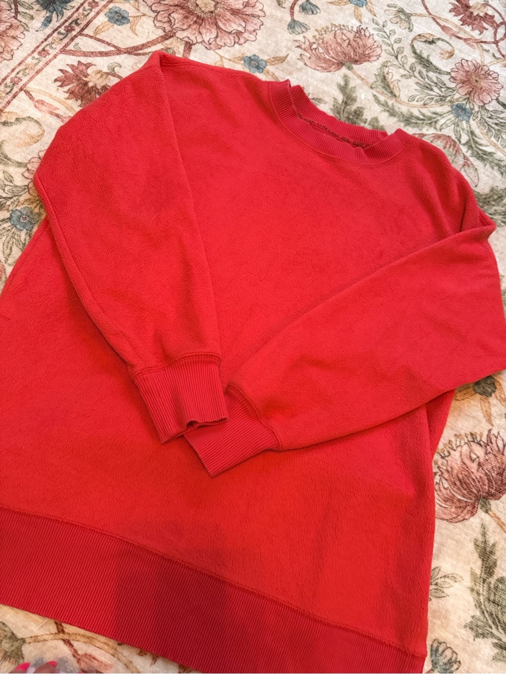 aerie Vibrant Coral Red Crew Sweatshirt